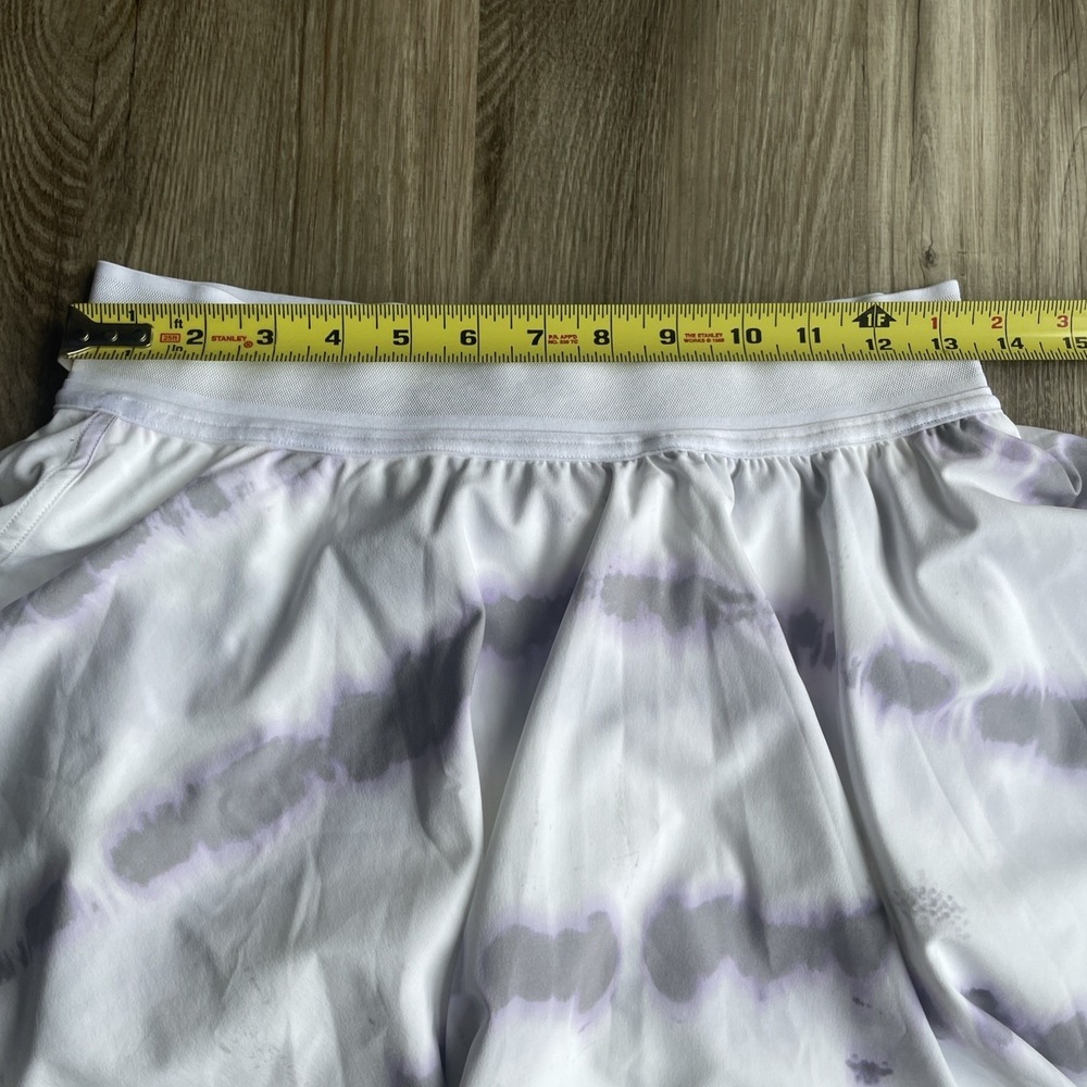 Lululemon Court Rival High Rise Skirt 6 White Purple Tie Dye Tennis Skort - Picture 5 of 7